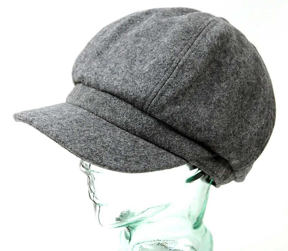 ウール ビッグキャスケットBIGWATCH正規品 グレー ビッグサイズ ビッグワッチ つば付帽子 サイズ 春 秋 冬