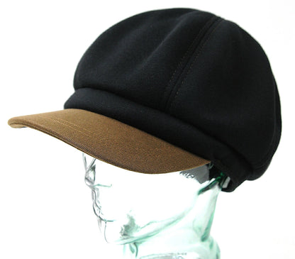キャスケット スウェット BIGWATCH ブラック/ブラウン ビッグワッチ つば付帽子 CAS-33 UVケア