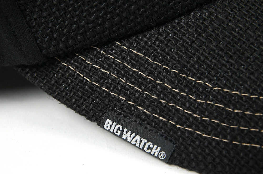 ヘンプコットン ワッペンキャップBIGWATCH オールブラック ビッグサイズ ビッグワッチ サイズ CB-01 春 夏 秋 UVケア
