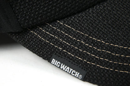 ヘンプコットン ワッペンキャップBIGWATCH オールブラック ビッグサイズ ビッグワッチ サイズ CB-01 春 夏 秋 UVケア