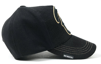 ヘンプコットン ワッペンキャップBIGWATCH オールブラック ビッグサイズ ビッグワッチ サイズ CB-01 春 夏 秋 UVケア