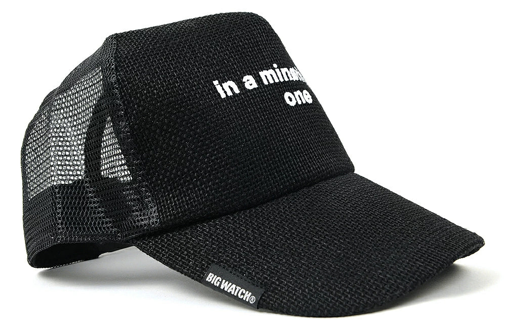 ヘンプキャップ BIGWATCH「in minority of one」 ブラック 黒 メッシュキャップ ビッグサイズ ビッグワッチ CP-29 春 夏 秋 UVケア