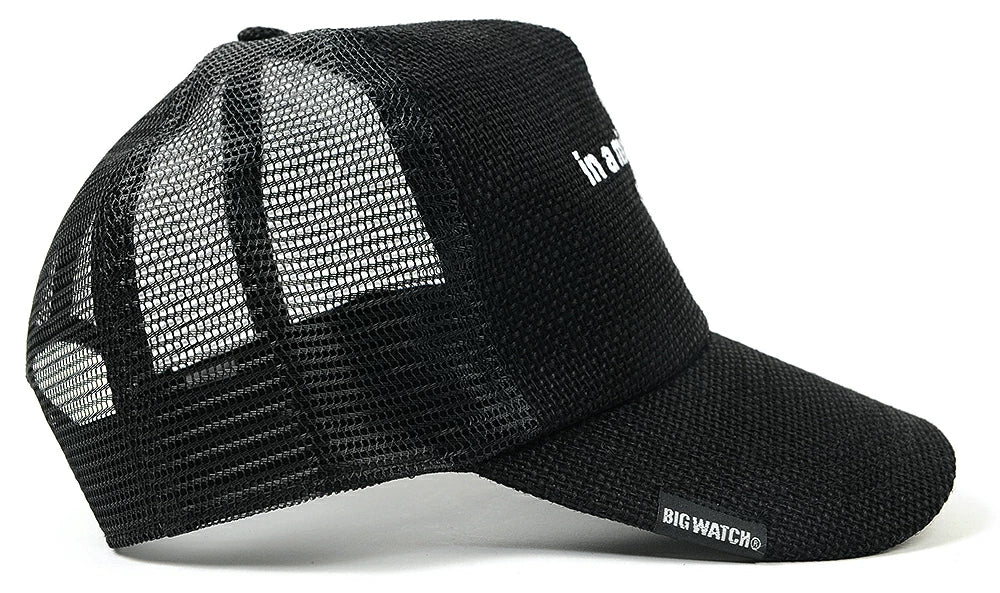 ヘンプキャップ BIGWATCH「in minority of one」 ブラック 黒 メッシュキャップ ビッグサイズ ビッグワッチ CP-29 春 夏 秋 UVケア