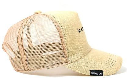 ヘンプ ニット メッシュキャップ ベージュ/ベージュ CP-34 春 夏 秋 UVケア