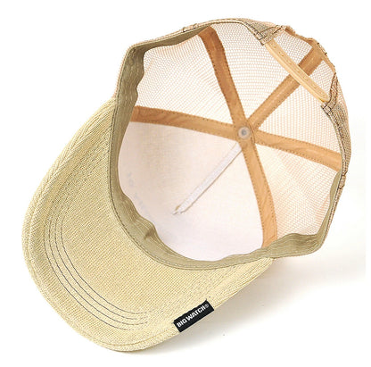 ヘンプ ニット メッシュキャップ ベージュ/ベージュ CP-34 春 夏 秋 UVケア