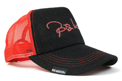 ヘンプキャップ BIGWATCH正規品 ブラック/レッド 黒/赤 メッシュキャップ CP-36 春 夏 秋 UVケア