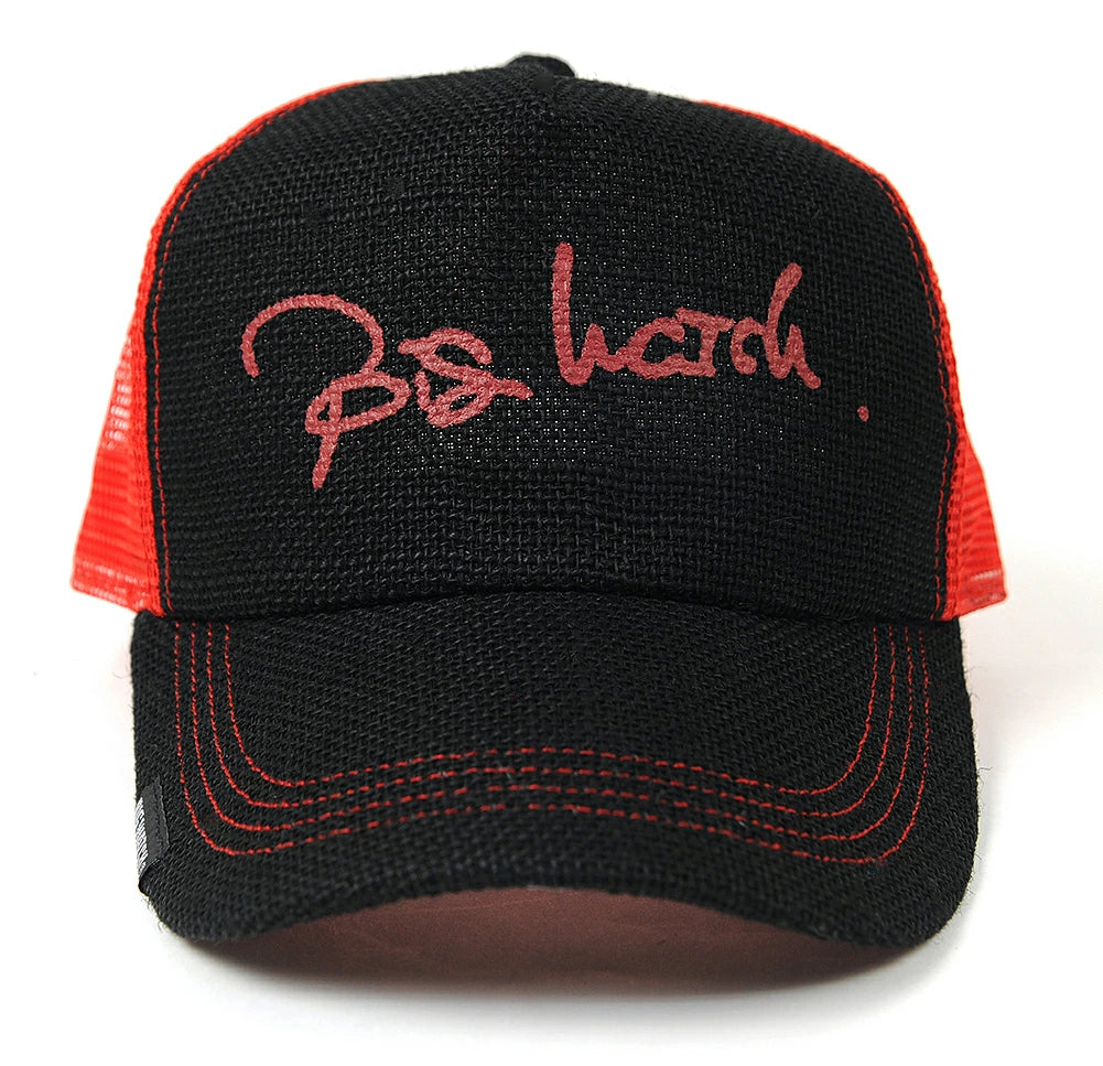 ヘンプキャップ BIGWATCH正規品 ブラック/レッド 黒/赤 メッシュキャップ CP-36 春 夏 秋 UVケア