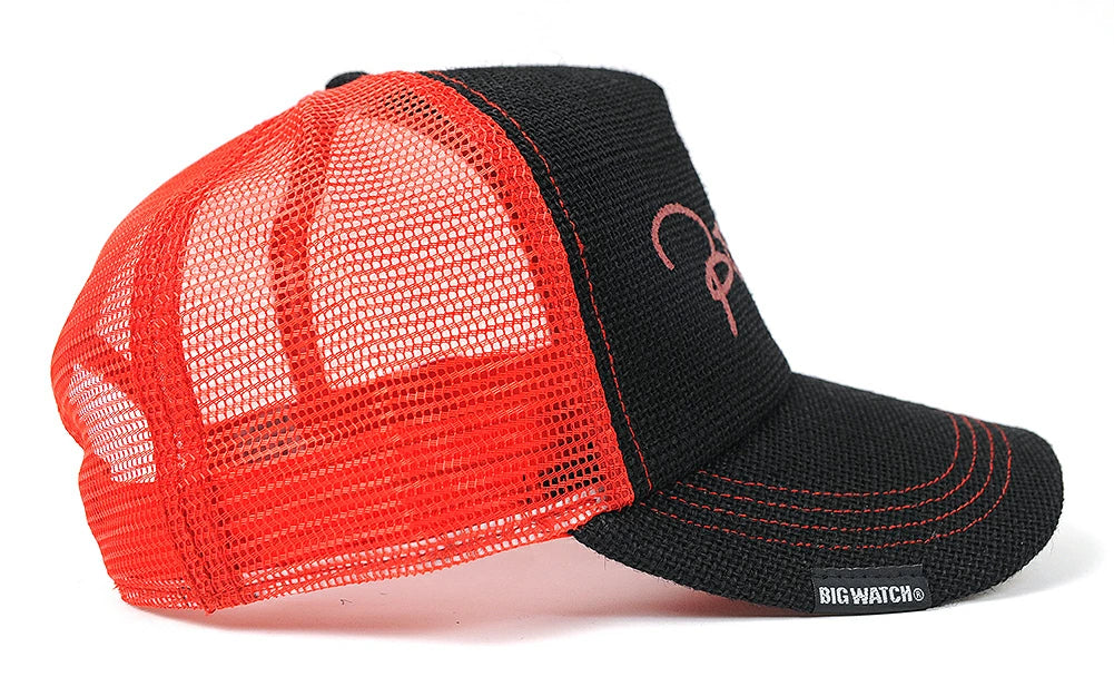 ヘンプキャップ BIGWATCH正規品 ブラック/レッド 黒/赤 メッシュキャップ CP-36 春 夏 秋 UVケア