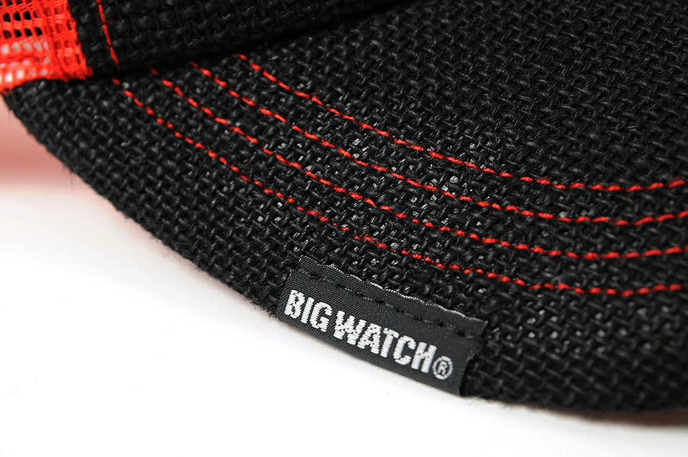 ヘンプキャップ BIGWATCH正規品 ブラック/レッド 黒/赤 メッシュキャップ CP-36 春 夏 秋 UVケア