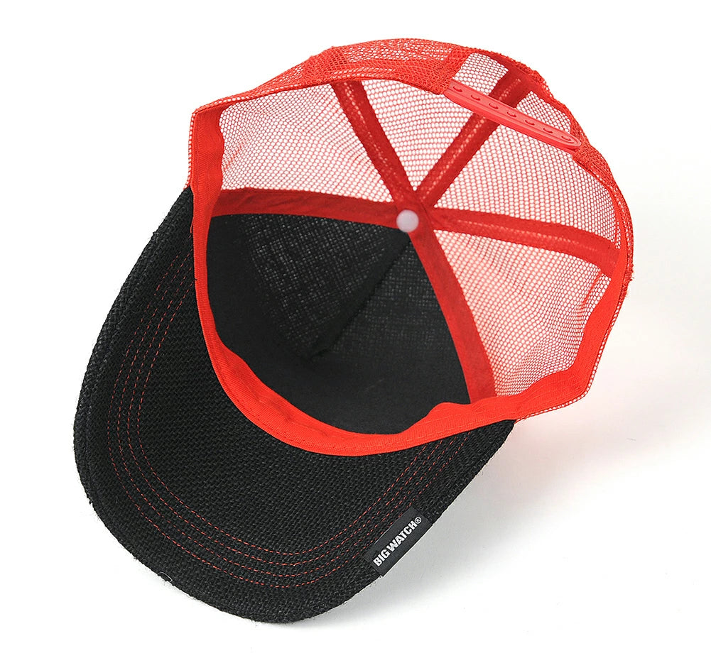 ヘンプキャップ BIGWATCH正規品 ブラック/レッド 黒/赤 メッシュキャップ CP-36 春 夏 秋 UVケア
