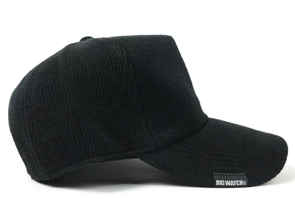無地 ヘンプニットコットンキャップ BIGWATCH ブラック 黒 CP-37 秋 冬