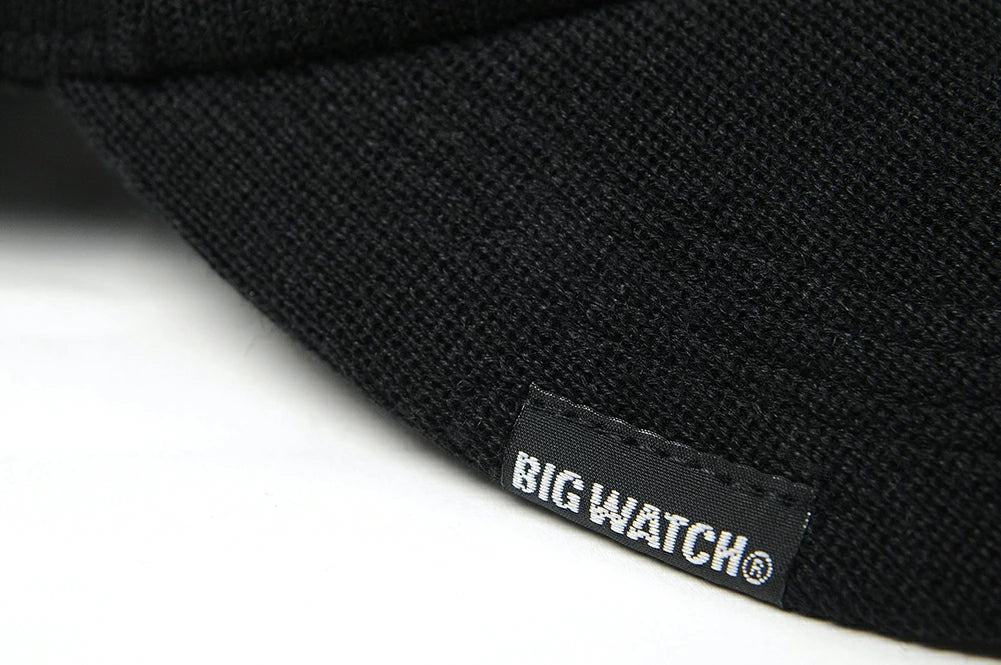 無地 ヘンプニットコットンキャップ BIGWATCH ブラック 黒 CP-37 秋 冬
