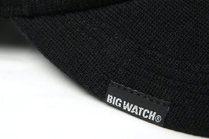 無地 ヘンプニットコットンキャップ BIGWATCH ブラック 黒 CP-37 秋 冬