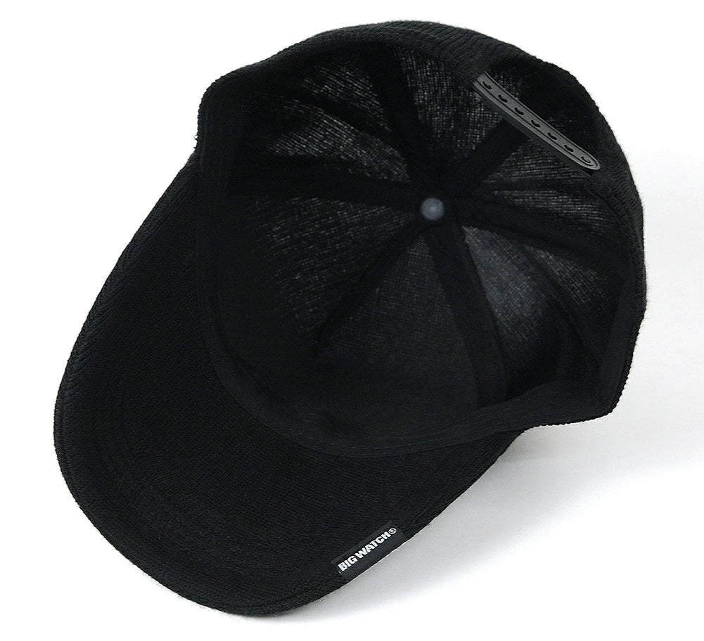 無地 ヘンプニットコットンキャップ BIGWATCH ブラック 黒 CP-37 秋 冬