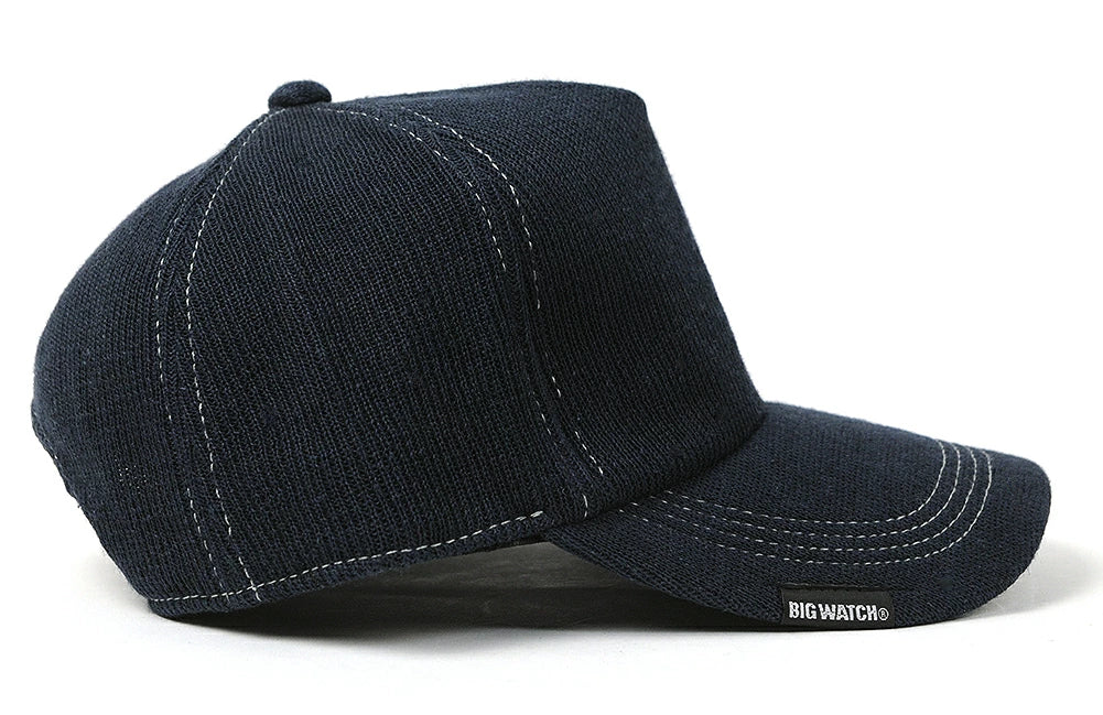無地 ヘンプニットコットンキャップ BIGWATCH ネイビー 紺 CP-38 秋 冬