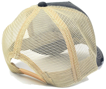 コットンメッシュキャップ BIGWATCH グレー ベージュ CPB-01M 春夏 UVケア ワッペン B