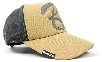 コットンキャップワッペン BIGWATCHビッグワッチ正規品 ベージュ グレーＢ キャップ 帽子 CPB-03 春 夏 秋 UVケア/ビッグワッチ