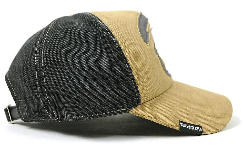 コットンキャップワッペン BIGWATCHビッグワッチ正規品 ベージュ グレーＢ キャップ 帽子 CPB-03 春 夏 秋 UVケア/ビッグワッチ