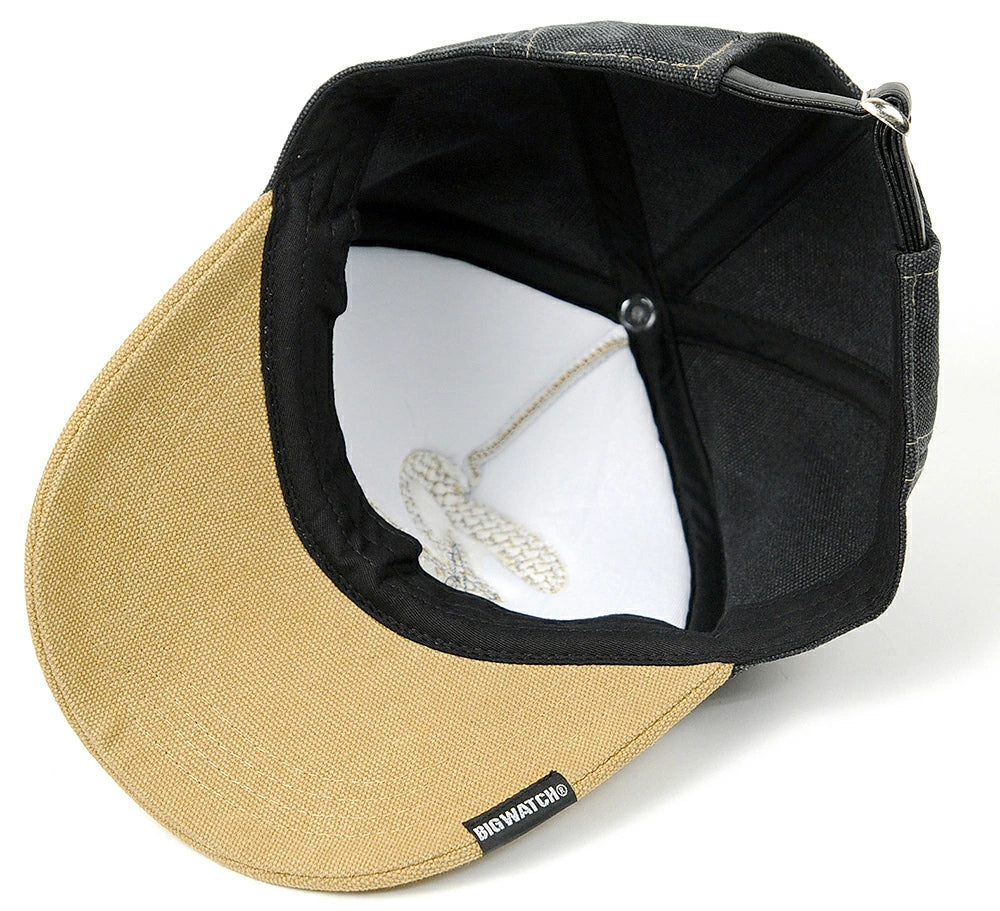 コットンキャップワッペン BIGWATCHビッグワッチ正規品 ベージュ グレーＢ キャップ 帽子 CPB-03 春 夏 秋 UVケア/ビッグワッチ