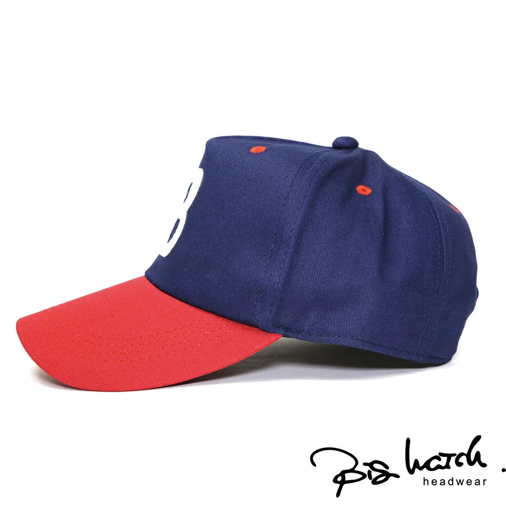 コットン ワッペン ロゴ キャップ ネイビー/レッド CPB-05 BB ベースボールキャップ春 夏 秋 UVケア