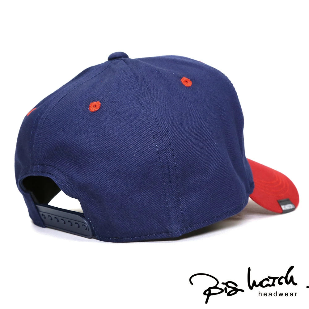 コットン ワッペン ロゴ キャップ ネイビー/レッド CPB-05 BB ベースボールキャップ春 夏 秋 UVケア