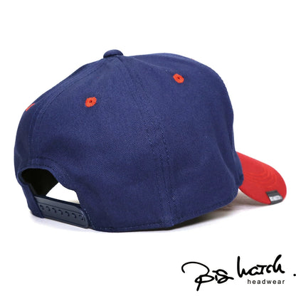 コットン ワッペン ロゴ キャップ ネイビー/レッド CPB-05 BB ベースボールキャップ春 夏 秋 UVケア