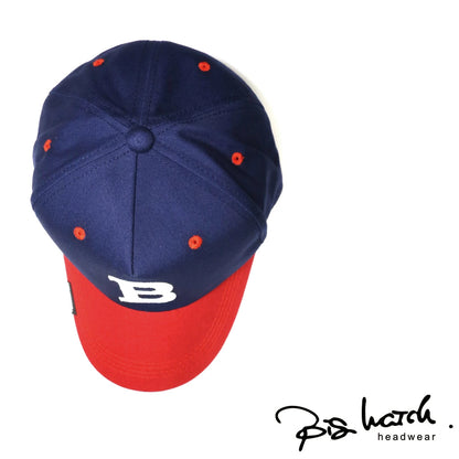 コットン ワッペン ロゴ キャップ ネイビー/レッド CPB-05 BB ベースボールキャップ春 夏 秋 UVケア