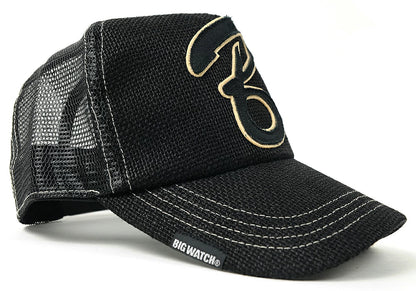 ガレージヘンプ ワッペンキャップBIGWATCH正規品 オールブラック ビッグサイズ ビッグワッチ CPB-09 春 夏 秋 UVケア