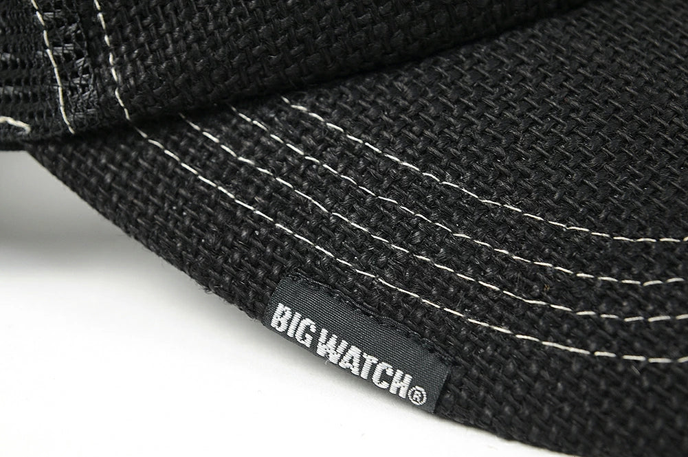 ガレージヘンプ ワッペンキャップBIGWATCH正規品 オールブラック ビッグサイズ ビッグワッチ CPB-09 春 夏 秋 UVケア