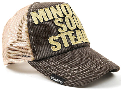 ブラウン ベージュ ワッペンキャップ メッシュキャップ ビッグサイズ ビッグワッチ 帽子 CPC-02 春 夏 秋 UVケア