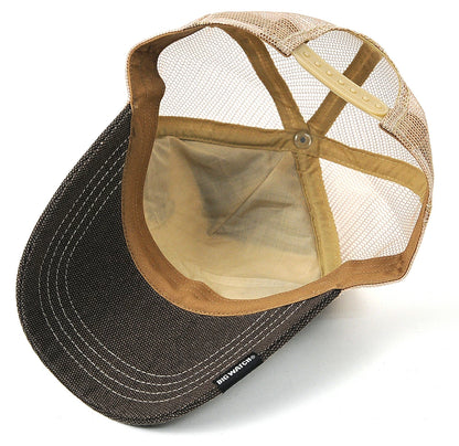 ブラウン ベージュ ワッペンキャップ メッシュキャップ ビッグサイズ ビッグワッチ 帽子 CPC-02 春 夏 秋 UVケア