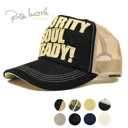 ガレージヘンプキャップ BIGWATCH正規品 ブラック ベージュ メッシュ ワッペン CPH-01 ブラック/ベージュ/ホワイト/ネイビー/グレー