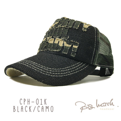 ガレージヘンプキャップ BIGWATCH正規品 ブラック ベージュ メッシュ ワッペン CPH-01 ブラック/ベージュ/ホワイト/ネイビー/グレー