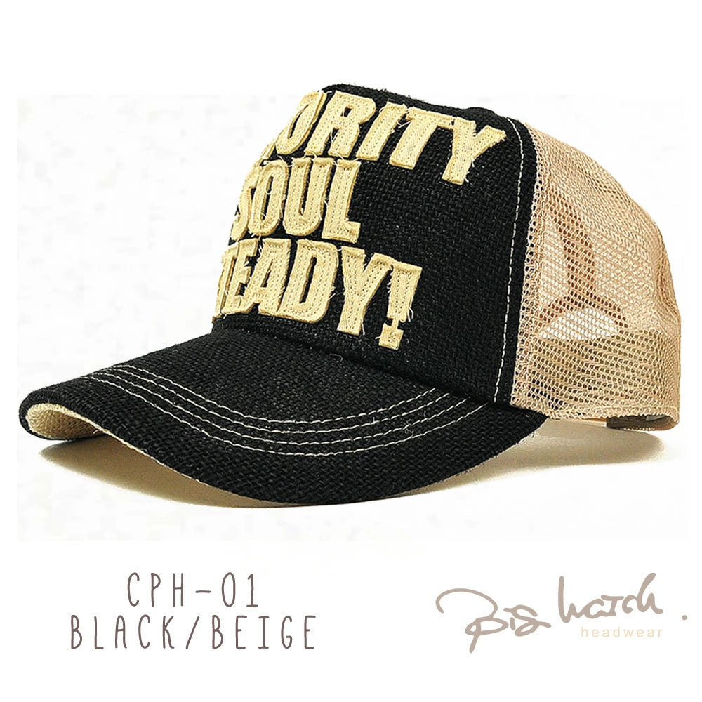ガレージヘンプキャップ BIGWATCH正規品 ブラック ベージュ メッシュ ワッペン CPH-01 ブラック/ベージュ/ホワイト/ネイビー/グレー
