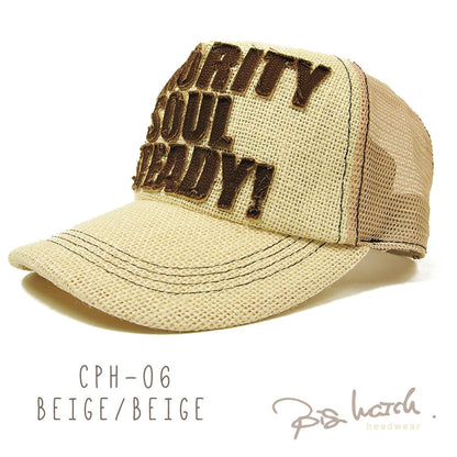 ガレージヘンプキャップ BIGWATCH正規品 ブラック ベージュ メッシュ ワッペン CPH-01 ブラック/ベージュ/ホワイト/ネイビー/グレー
