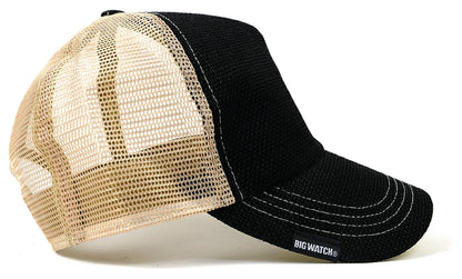 無地ヘンプキャップ BIGWATCH ブラック ベージュ 黒 メッシュキャップ ビッグワッチ CPM-01 春 夏 秋 UVケア
