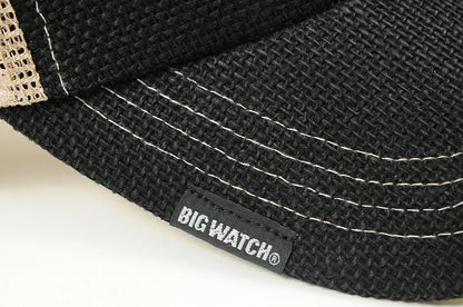 無地ヘンプキャップ BIGWATCH ブラック ベージュ 黒 メッシュキャップ ビッグワッチ CPM-01 春 夏 秋 UVケア