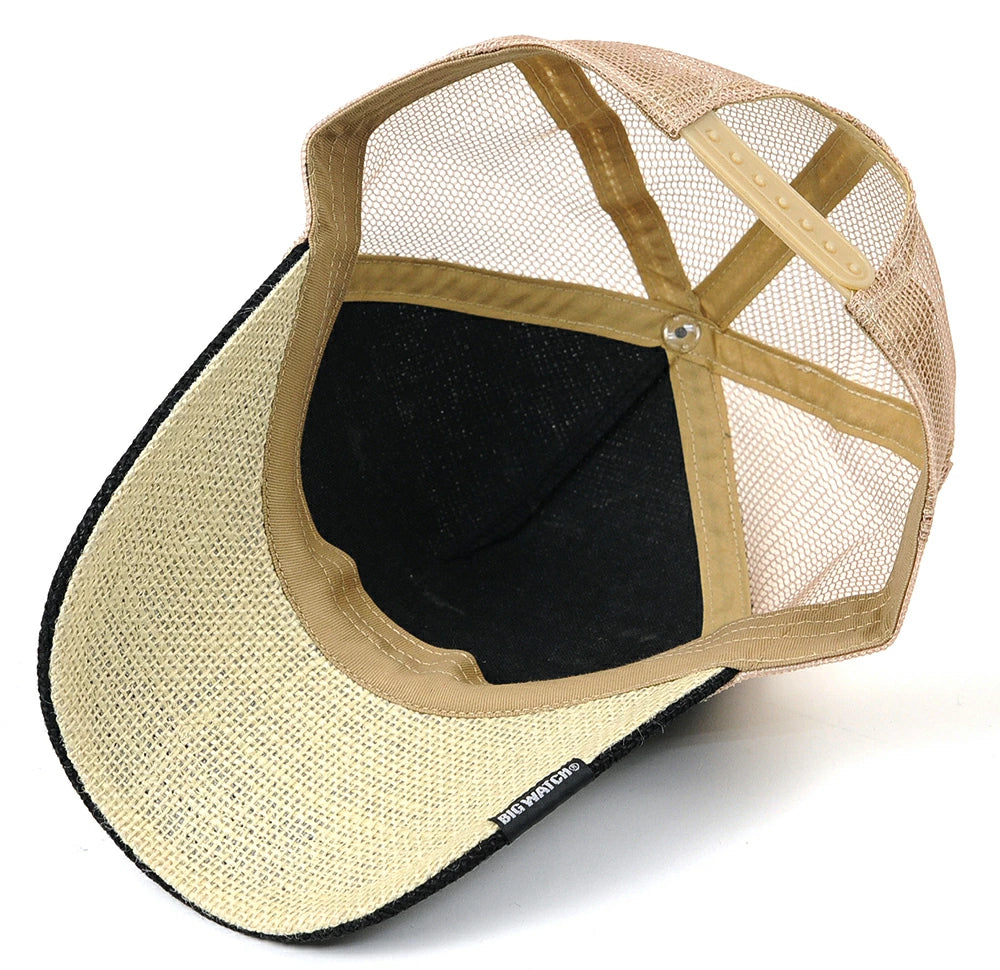 無地ヘンプキャップ BIGWATCH ブラック ベージュ 黒 メッシュキャップ ビッグワッチ CPM-01 春 夏 秋 UVケア