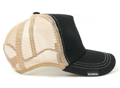 無地ヘンプ ラウンド キャップBIGWATCH ブラック ベージュ キャップ ビッグサイズ スポーツキャップ ダメージ加工無し CPM-01R 春 夏 秋 UVケア/ビッグワッチ