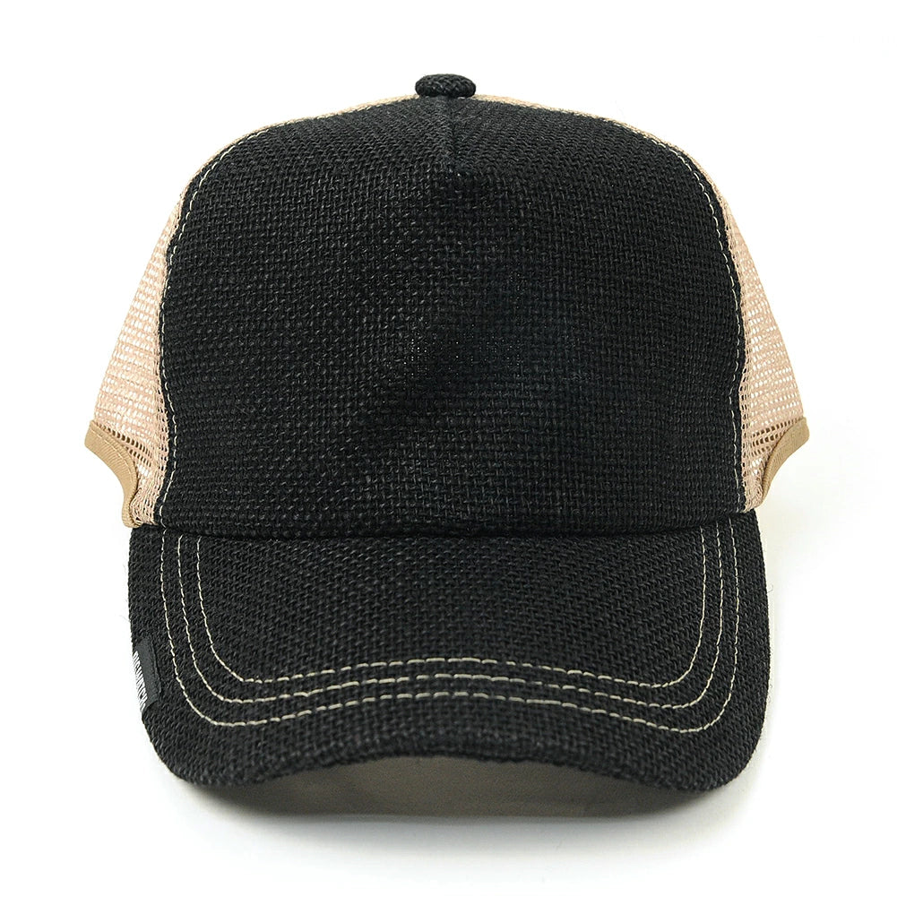 無地ヘンプ ラウンド キャップBIGWATCH ブラック ベージュ キャップ ビッグサイズ スポーツキャップ ダメージ加工無し CPM-01R 春 夏 秋 UVケア/ビッグワッチ