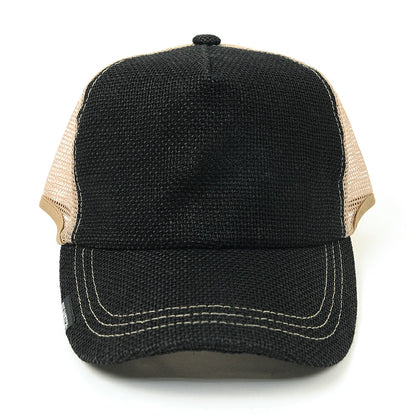 無地ヘンプ ラウンド キャップBIGWATCH ブラック ベージュ キャップ ビッグサイズ スポーツキャップ ダメージ加工無し CPM-01R 春 夏 秋 UVケア/ビッグワッチ