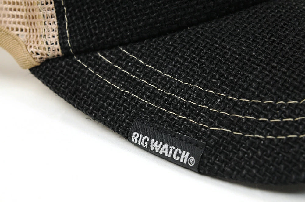 無地ヘンプ ラウンド キャップBIGWATCH ブラック ベージュ キャップ ビッグサイズ スポーツキャップ ダメージ加工無し CPM-01R 春 夏 秋 UVケア/ビッグワッチ