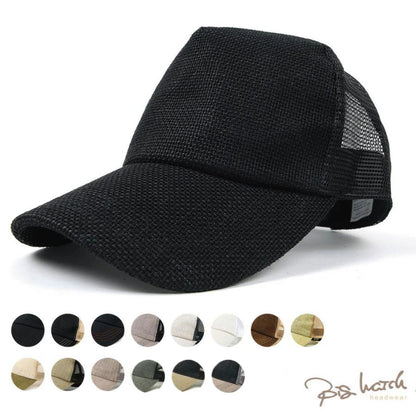 無地 ヘンプ メッシュ キャップ ブラック CPM-09 春夏 日よけ