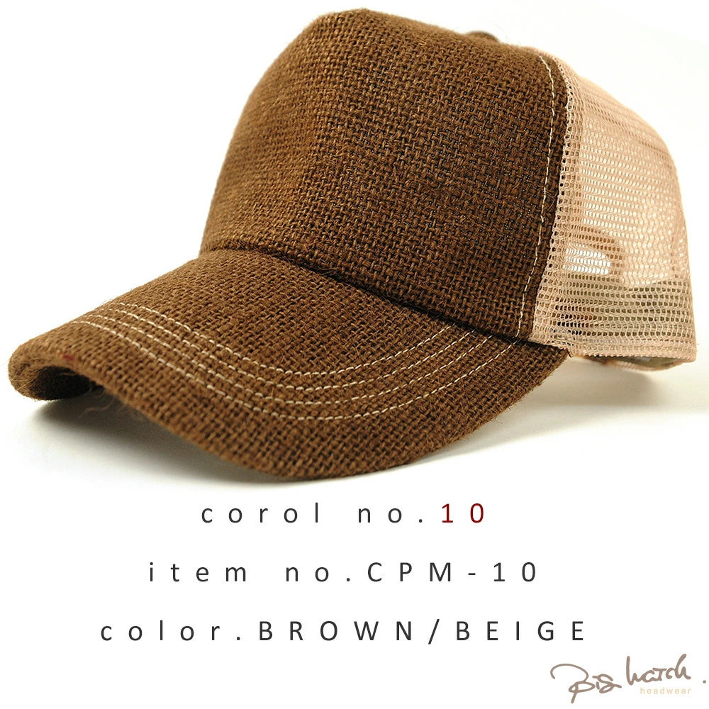 無地 ヘンプ メッシュ キャップ ブラック CPM-09 春夏 日よけ