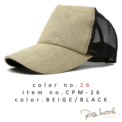 無地 ヘンプ メッシュ キャップ ブラック CPM-09 春夏 日よけ