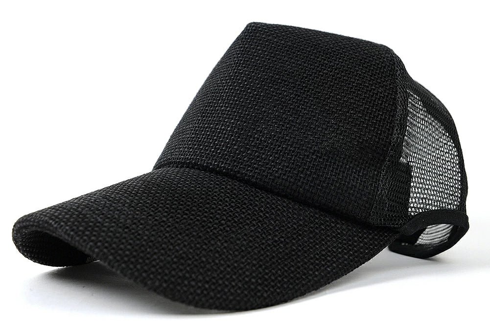 無地ヘンプ ラウンドキャップBIGWATCH オールブラック キャップ ビッグサイズ スポーツキャップ ダメージ加工無し CPM-09R 春 夏 秋 UVケア/ビッグワッチ