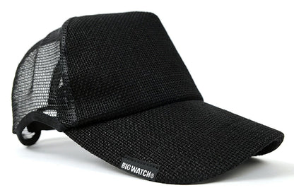無地ヘンプ ラウンドキャップBIGWATCH オールブラック キャップ ビッグサイズ スポーツキャップ ダメージ加工無し CPM-09R 春 夏 秋 UVケア/ビッグワッチ