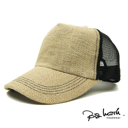 無地 ヘンプ メッシュ キャップ ブラック CPM-09 春夏 日よけ