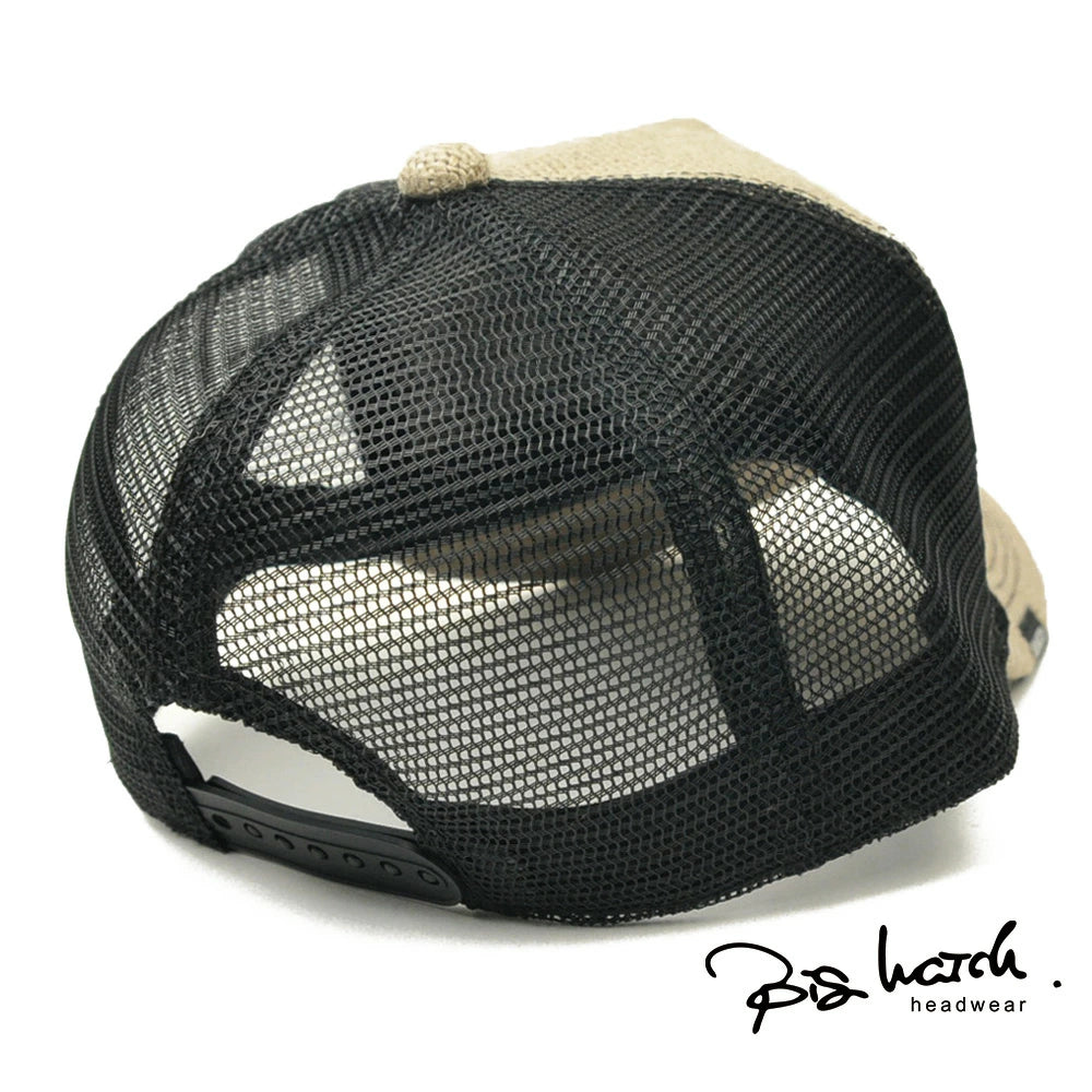 無地 ヘンプキャップ BIGWATCH グレージュ/ブラック メッシュキャップ CPM-21 春 夏 秋 UVケア ビッグワッチ