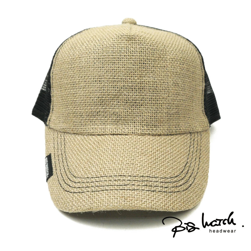 無地 ヘンプキャップ BIGWATCH グレージュ/ブラック メッシュキャップ CPM-21 春 夏 秋 UVケア ビッグワッチ